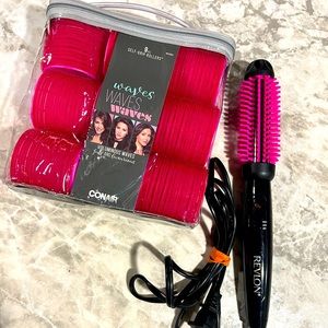 9pcs large hair rollers Silicone Heated Hair Styling Brush